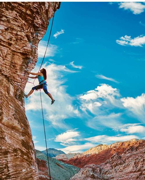 Caustic Cock (5.11b), Cannibal Crag, Calico Basin, Red Rock Canyon, Nevada. Photo by @spilledink [ R