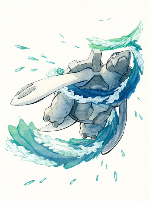 Carracosta cuts through the air with Aqua Jet! This a drawing request from one of my supporters.