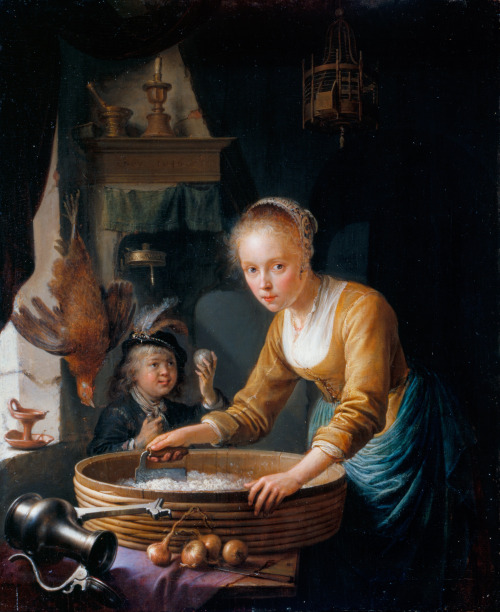 vcrfl:  Gerrit Dou: Girl Chopping Onions, adult photos