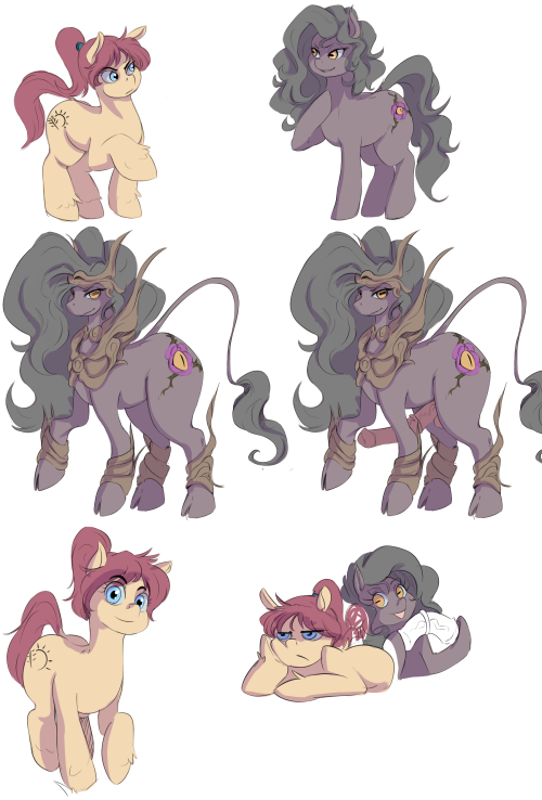 sunnysundown:  some sort of OC and the pony form of shub-niggurath… man idk 