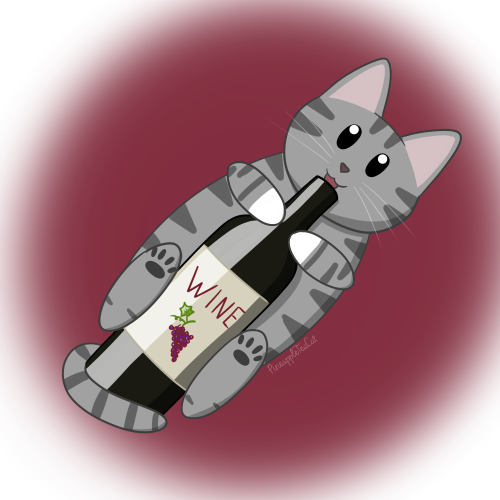  Catober Day 9: Wine Cat“This wine contains notes of catnip and tuna” Patreon | Ko-fi 