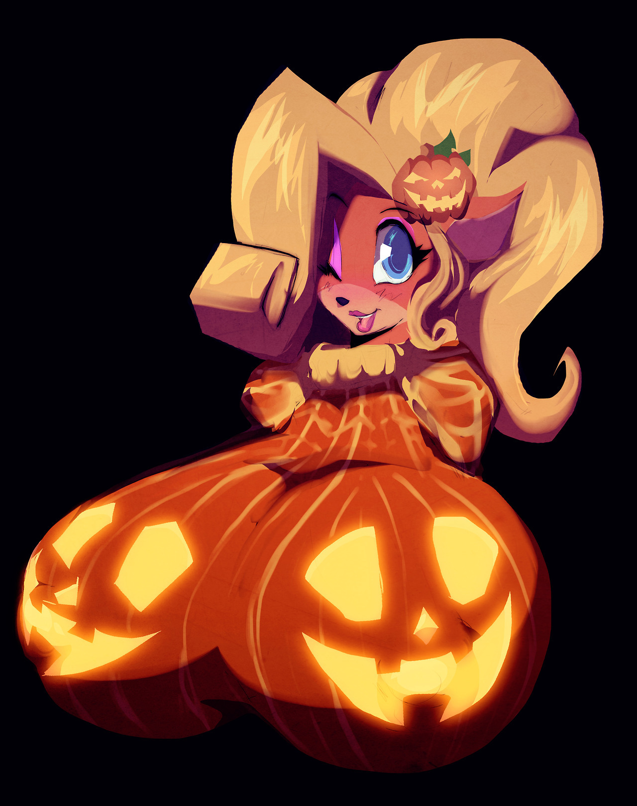 cocoppai: Halloween! Commissioned from http://riendonut.tumblr.com/