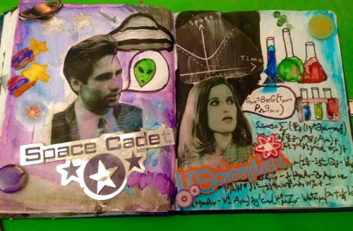 holdmyxfiles:Two new pages in my X-files art journal: Space Cadet & Lil’ Scientist.