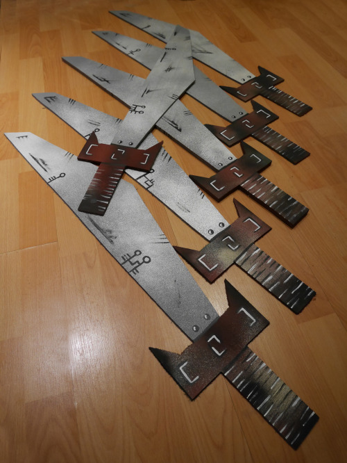 13 Daggers and 6 Swords painted for ‘The Odyssey’ production. I-Clops’ circui