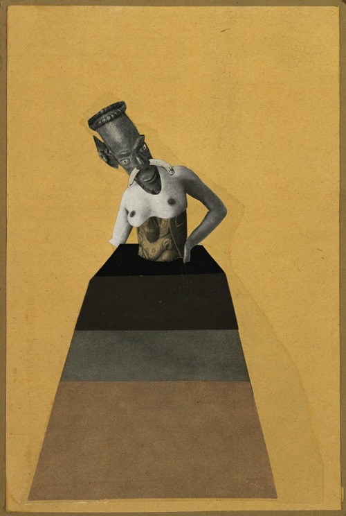 magictransistor:  Hannah Höch, Aus der Sammlung: Aus einem ethnographischen Museum (Photomontage, gouache on paper with collage elements), 1925-1929.