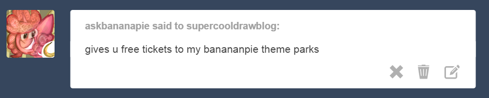 ponybalderdashery:supercooldrawblog:banana pie works in mysterious ways  He doesn’tI’m
