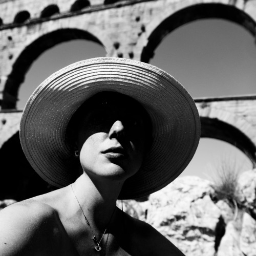 Blending in at Pont du Gard yesterday…Lydia Roberts