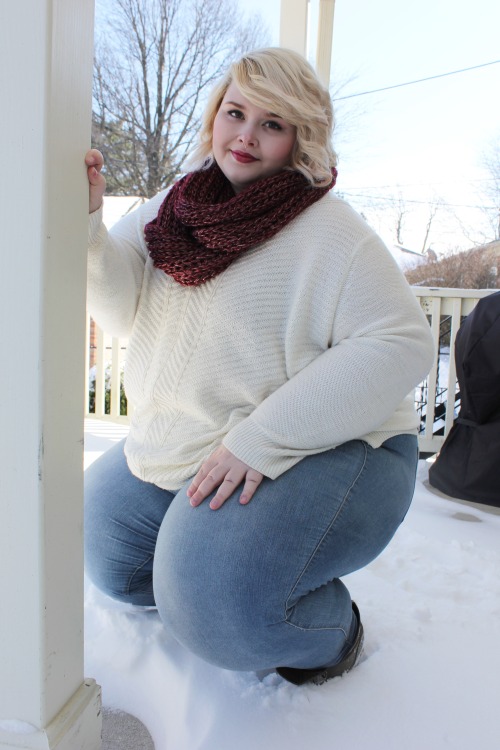 afatfox:  hey kits!  sorry for being MIA for awhile. it recently snowed here in KY and I took a couple outfit pictures that I thought I’d sharesweater ~ target (4)jeggings ~ torrid (26)scarf ~ giftedboots ~ torrid lips ~ revlon colorburst balm stain