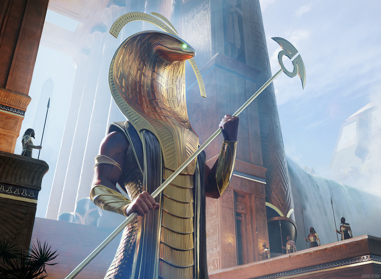 chase-stone: The Gods of Amonkhet:  Oketra, Kefnet, Bontu, Hazoret, and Rhonas.Art