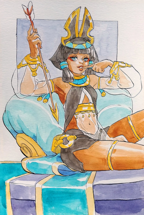 I added watercolor to an earlier Inktober drawing.I really like Nefaria’s character design and wante