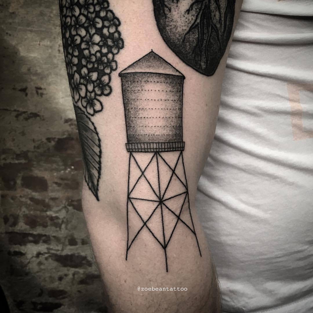 Brooklyn Water tower tattoo by Evgenii Andriu  Tattoogridnet