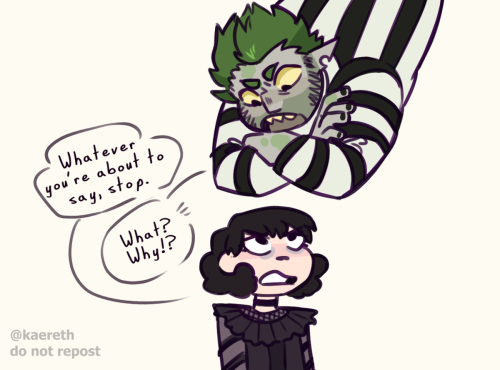 Another Beetlejuice the Musical meme comic for a kofi - their dynamic is my fav thing ever.