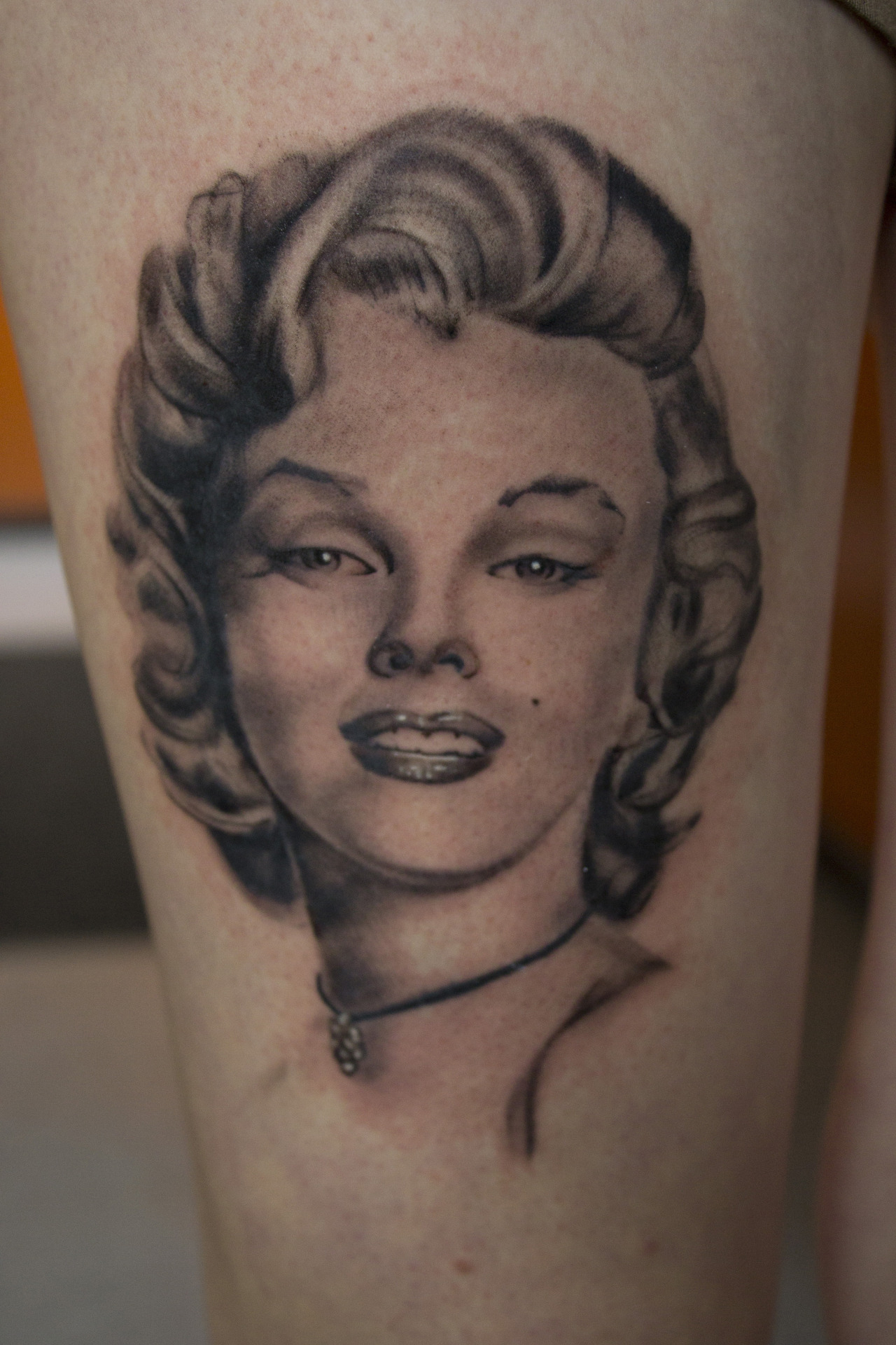 fuckyeahtattoos:  marilyn monroe by mark sinsel at holy ground tattoo buffalo ny