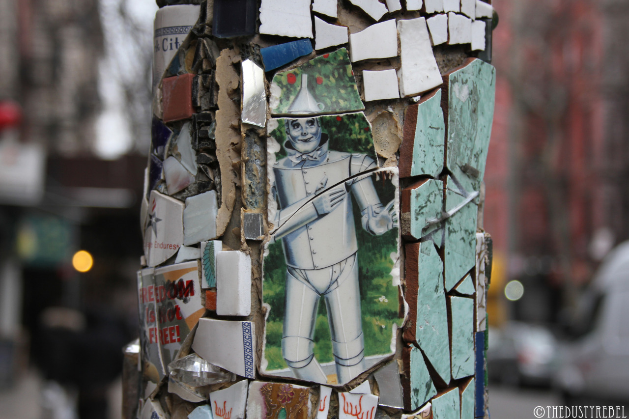 The Mosaic Trail The Wizard of Oz Pole - St Mark’s Place, NYC
More photos of Jim Power, The Mosaic Man’s work.