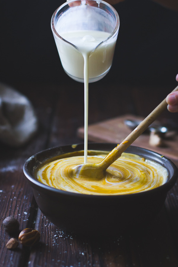 sweetoothgirl:  Pumpkin Buttermilk Pie with a Crème Fraîche Swirl {Gluten-Free}