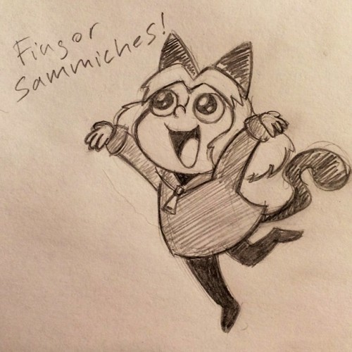 Today I was thinking about finger sandwiches. TAGS: #instadraw #art #drawing #doodle #cattype #catg
