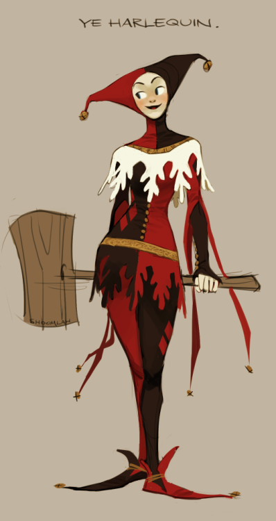 momosmoment:  14th Century Harley Quinn by shoomlah