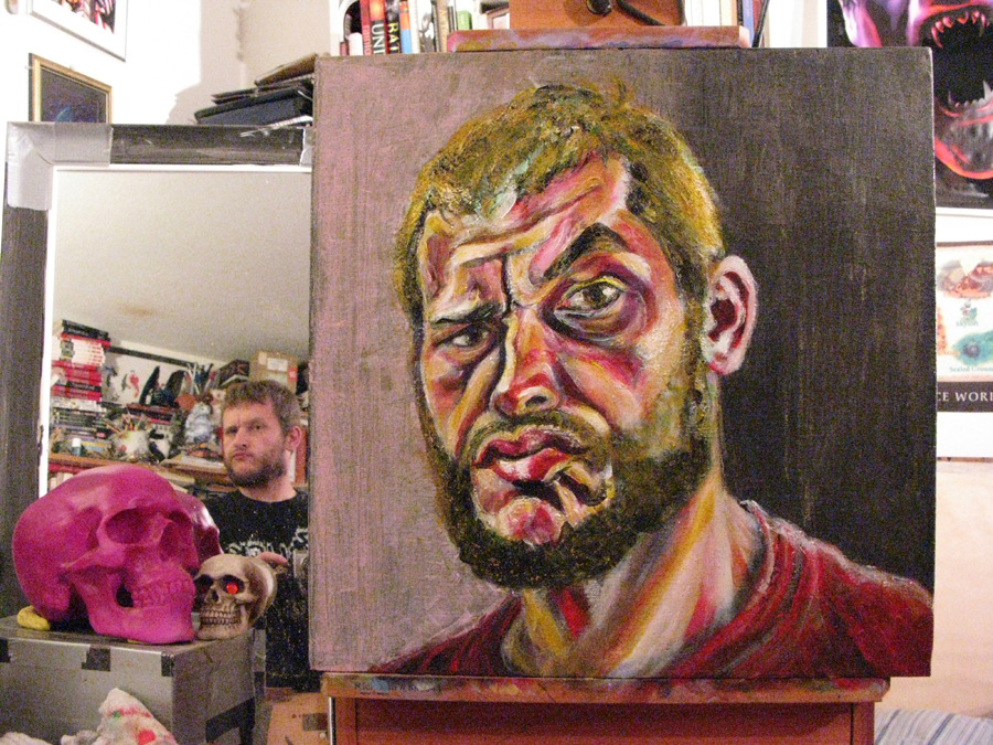 Here&rsquo;s the latest progress on my self-portrait.    Acrylic on canvas