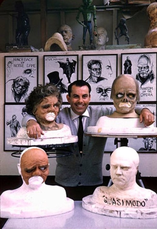 zgmfd:  Bud Westmore on the set of Man Of A Thousand Faces (1957) 