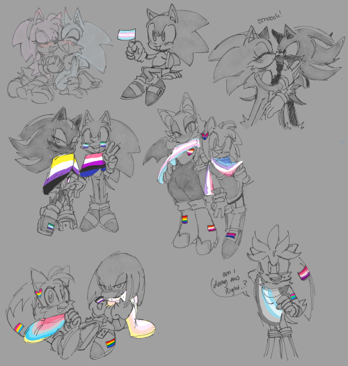 what they’re all queer? yupperino, always have been! featuring @maddiemayhaps trans gal sonic bc it 