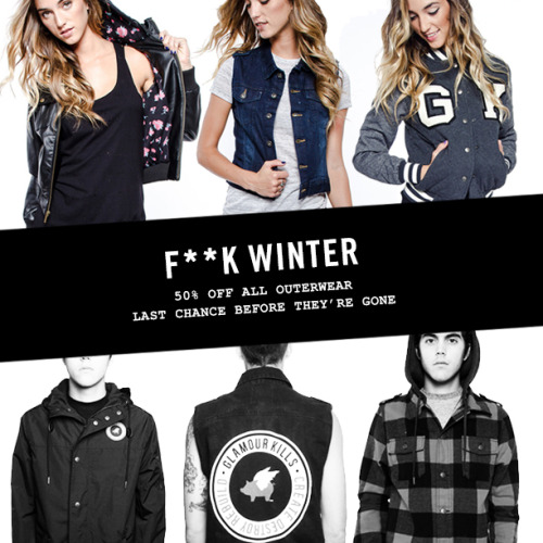 50% off all outerwear for a limited time at www.glamourkills.com ! No code necessary, discount appli