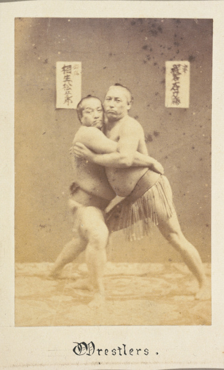 fyeah-history: Sumo wrestlers, Japan, photographed between 1867 and 1869 Source: National Library NZ