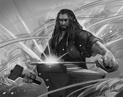 juliedillon:  I needed a break from work so I drew grumpy blacksmith Thorin. because reasons.  