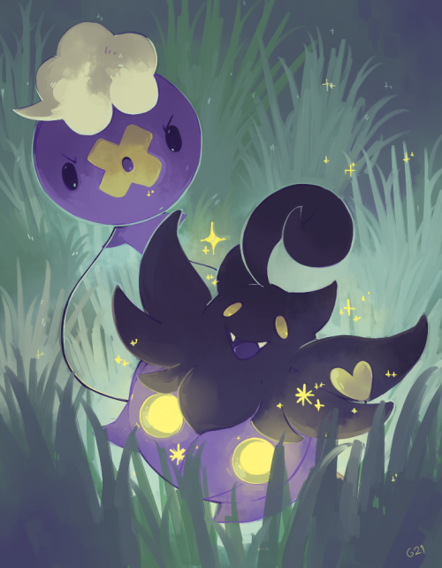 casual-scrolling:  Day 24: Favorite Ghost Type Pokemon ITS A TIE! Driftloon and Pumpkaboo are so adorable and i love their designs, both are really great teammates in-game but i just love these two soo much <3 