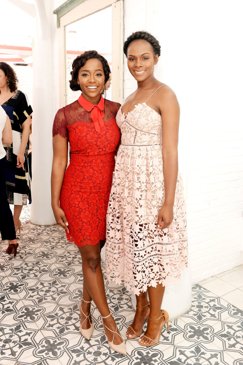 soph-okonedo:   Tika Sumpter and Aja Naomi King attend Glamour’s Game Changers Lunch hosted by