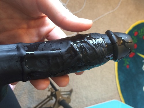 kittydenied:  Rule:“You are to lick up all messes created by you”This  mess was the end result of spending several hours plugged today. I spent the majority of my day squirming in my chair trying to ignore the plug in my ass, and trying to come