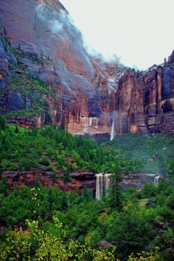 expressions-of-nature:  zion waterfalls / Utah U.S. by: Van dezy 