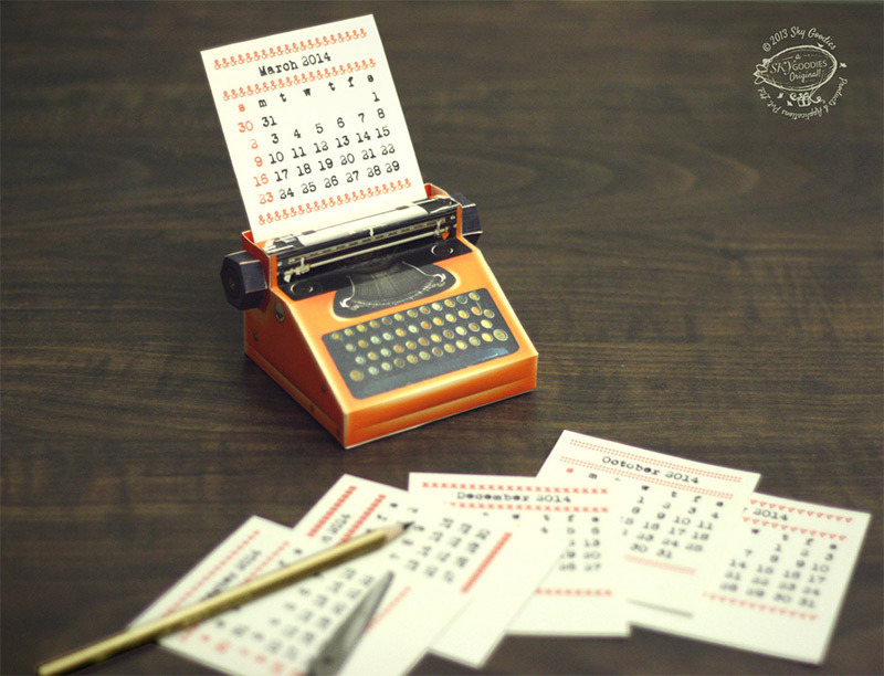 culturenlifestyle:  Adorable DIY Printable Paper Typewriter Calendars SkyGoodies