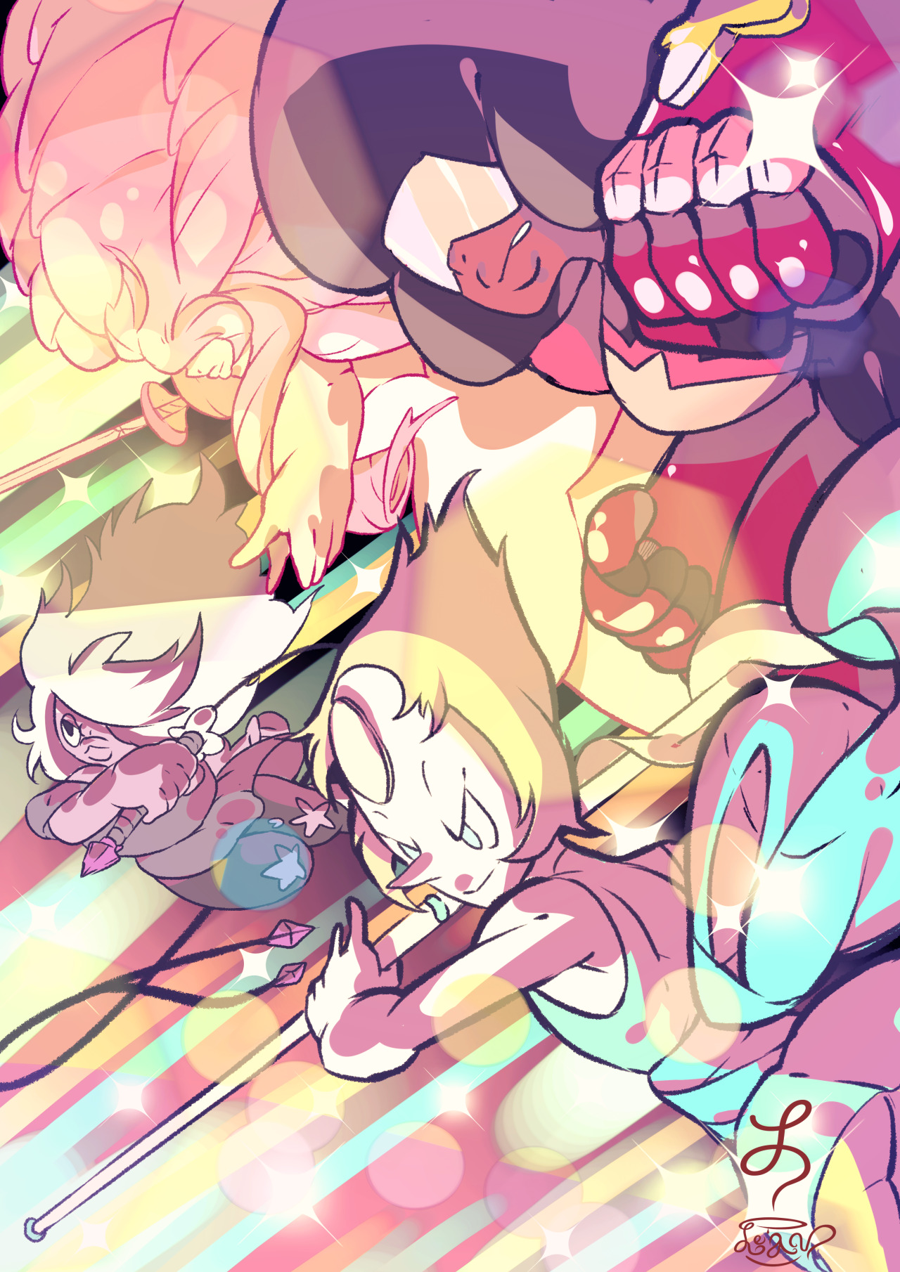 emelld1324:  leav-art:  Crystal gems, fight!!  new phone screen  &lt;3