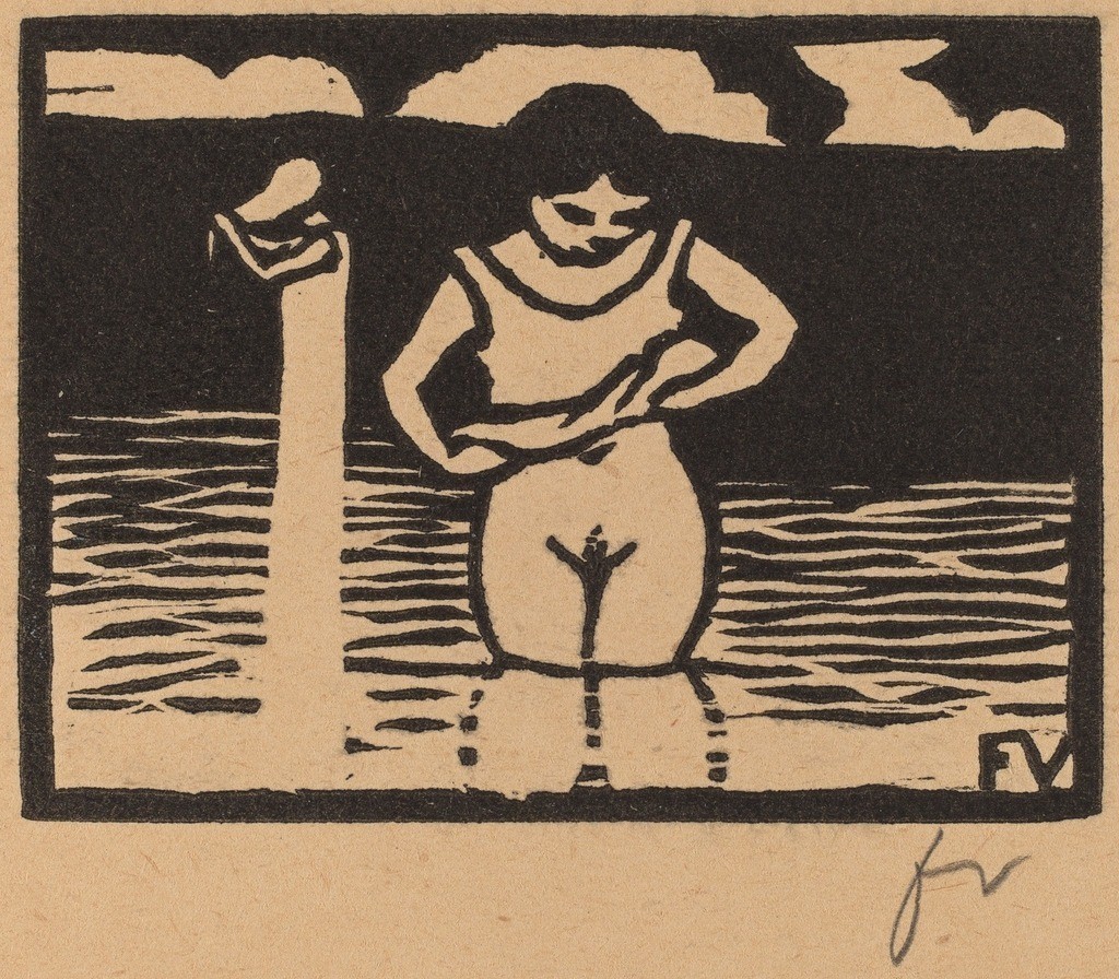 tri-ciclo:  Félix VallottonGirl Lifting Her Chemise (Fillette enlevant sa chemise)