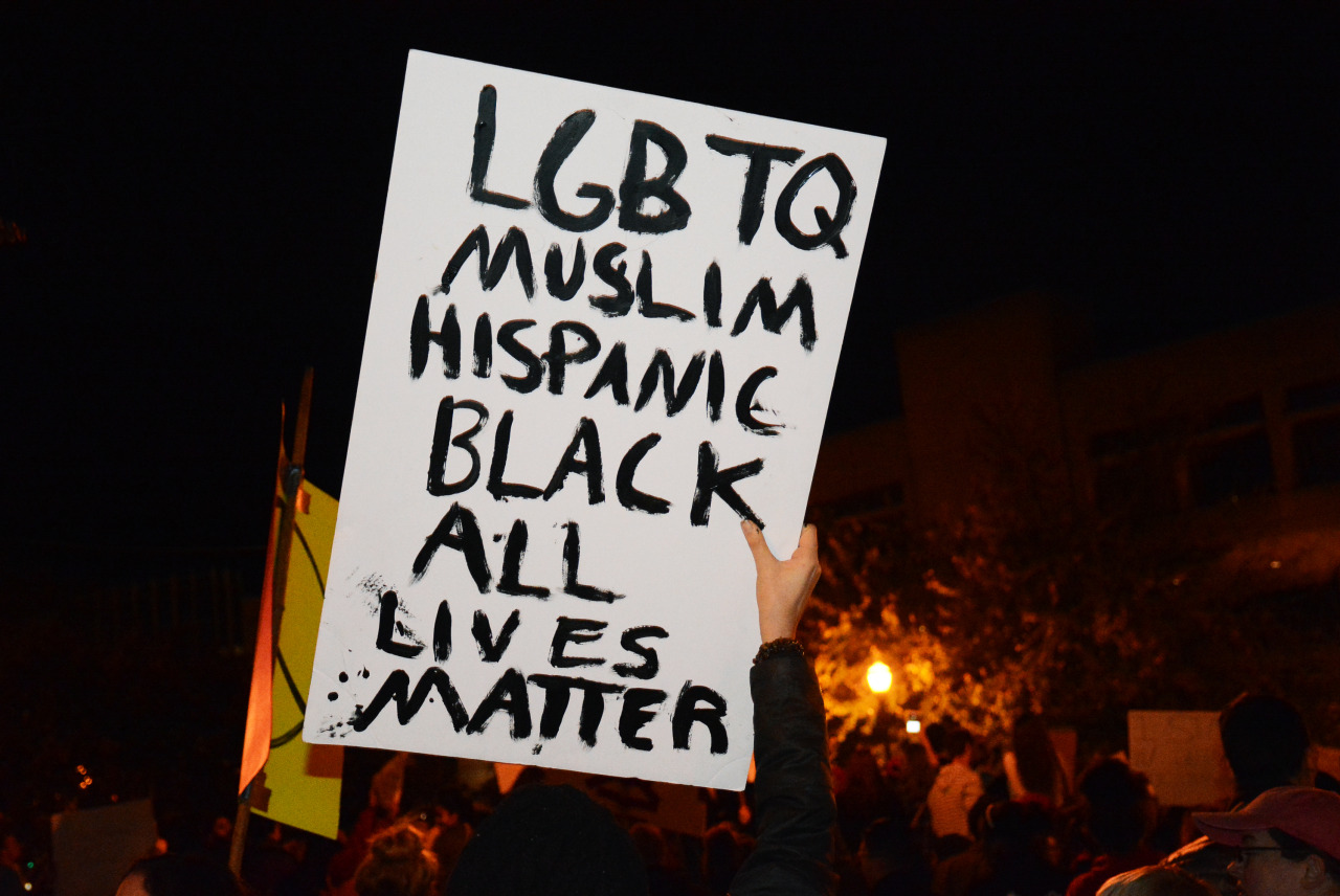 artwillsetyoufree:  Photographed the Anti-Trump Protest in Louisville, Kentucky tonight