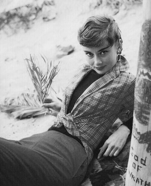 Audrey Hepburn photographed by Milton Greene in Malibu, 1953.