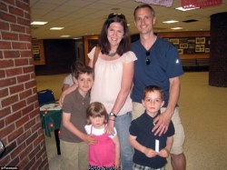 motivationforfitness:  Because you should know these faces and these names. This is the Richards family. The man (Bill) was running in the Boston Marathon. His wife (Denise) and his three children (left to right: Henry [12], Jane [6] and Richard [8])