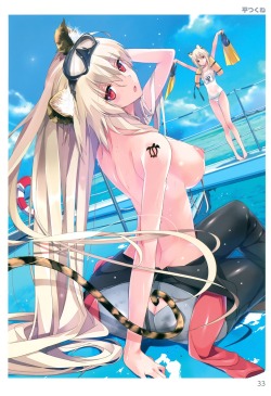 toranoana taira tsukune animal ears ass bodysuit nipples school swimsuit see through swimsuits tail tattoo topless | #340216 | yande.re