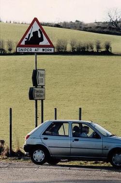 Historicaltimes: An Ira Warning To British Troops On Patrol, Armagh, Northern Ireland,