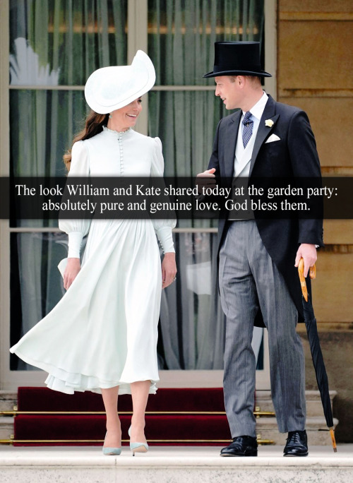 “The look William and Kate shared today at the garden party: absolutely pure and genuine loveGod ble