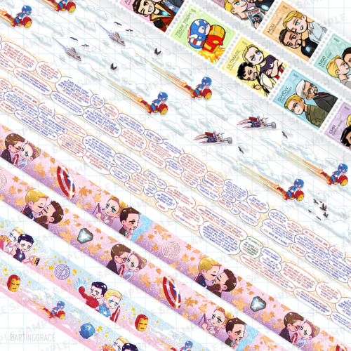 ✨STEVETONY WASHI TAPES✨ are open for preorders!!4 new designs– the 616 & MCU are glitter w