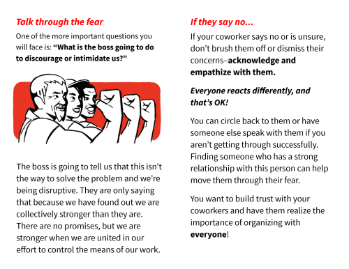 How do I talk to my coworkers about unionizing?I made some drawings for this zine by DSA SF Labor Or