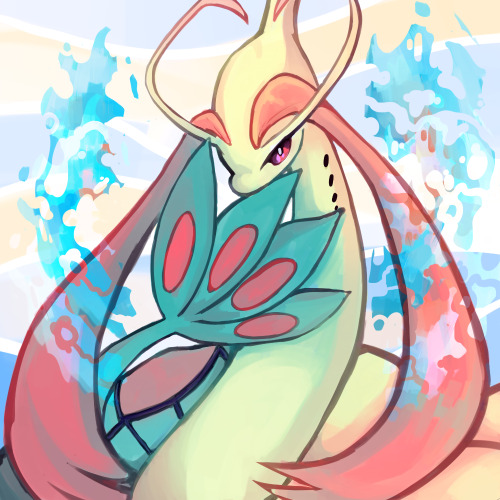 accidentalsketch:December 18 - Favorite Water type - Milotic“Milotic used Water Ring!&rdq