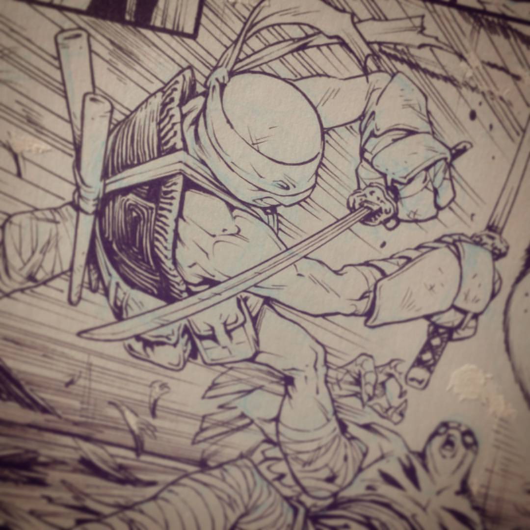 Whomp! #TMNT #comics #IDW #inks #Leonardo #santolouco