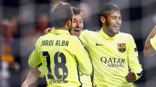 fzneymar:  UEFA Champions League - Ajax 0:2 Barcelona (05.11.2014)