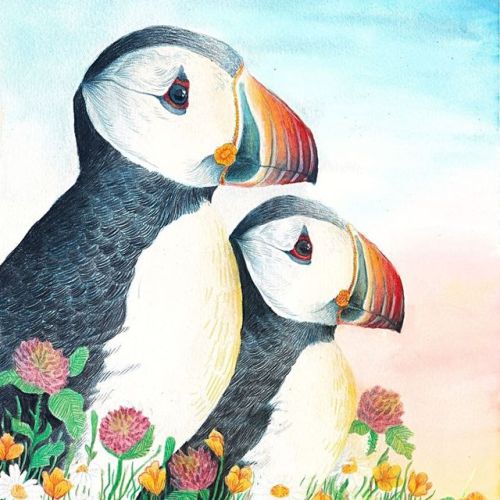 The finished puffins✨ Would anyone like to see these in my etsy store? . . . . #wildanimals #nature 