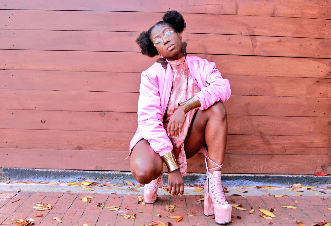 blackfashion:  IG: @blachaz3  Jacket by: @FistsUpAfrosOut 