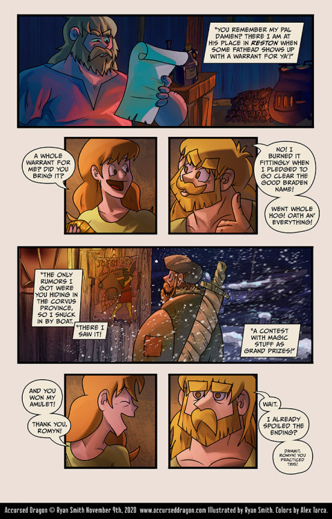 A new Accursed Dragon page is up!Flats by @brandonzuckerman, Colors by Alex Tarca