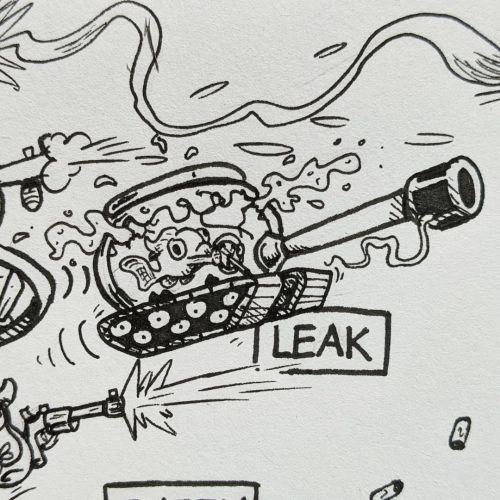 Today’s prompt is “Leak”, there’s one in the fish tank. #inktober #inktober2