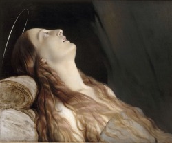 templeofapelles: Louise Vernet, the artist’s wife on her death bed, Paul Hippolyte Delaroche 